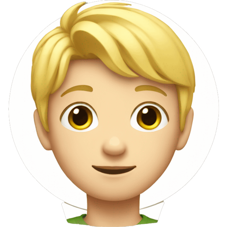 a blonde boy in a circle emoji