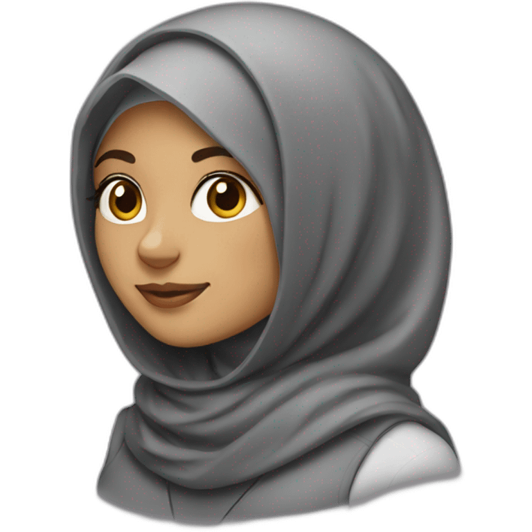 Hijabi girl working as computer engineer  emoji