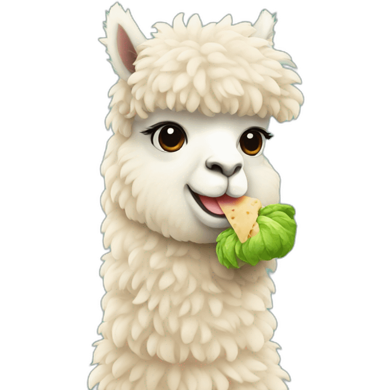 cute alpaca eat emoji