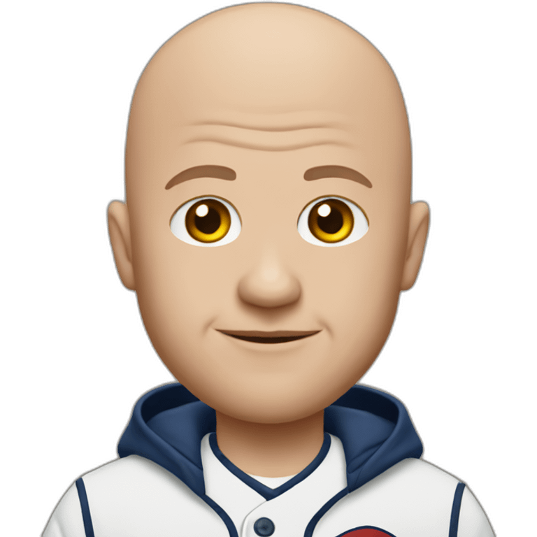 Bald man Makes a cards fan emoji