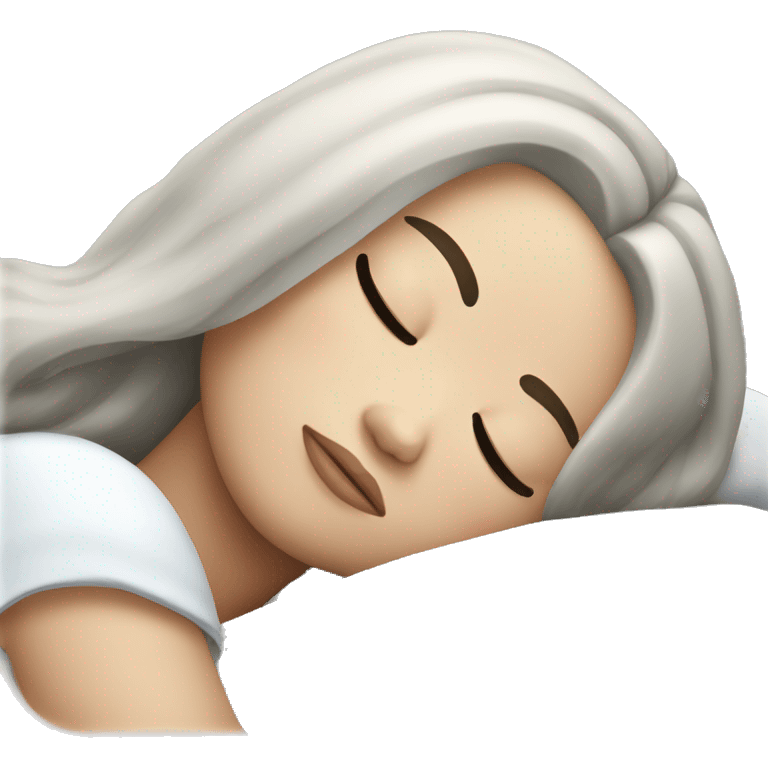 white girl with black hair sleeping emoji