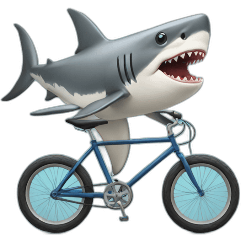 Shark riding a bike emoji