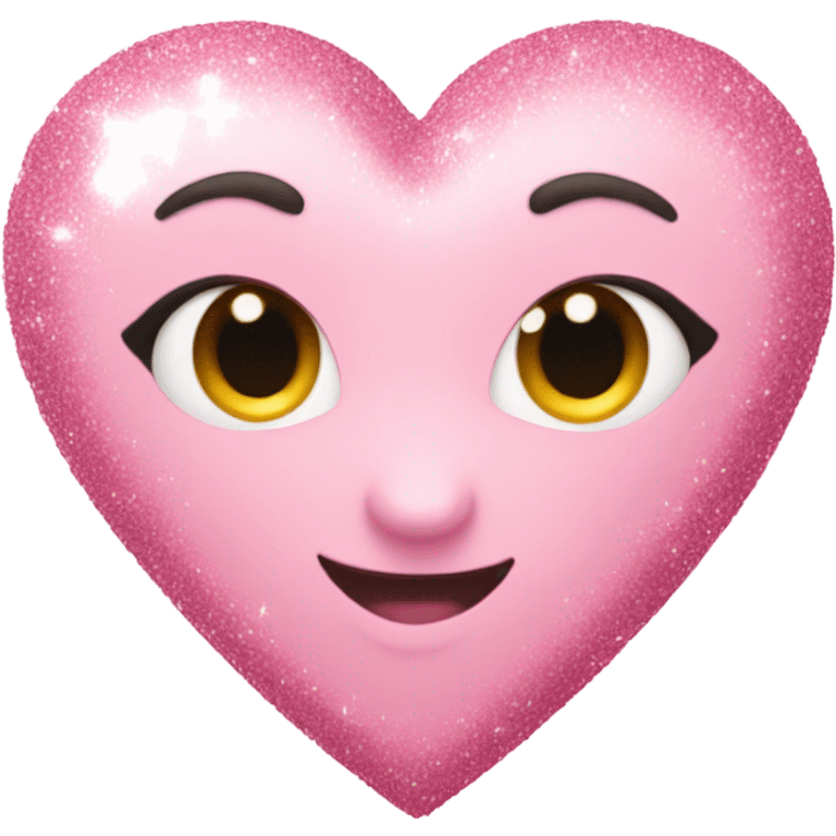 light pink heart with glitter emoji