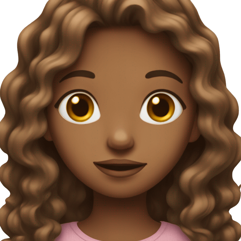 girl with brown wavy hair sending love emoji