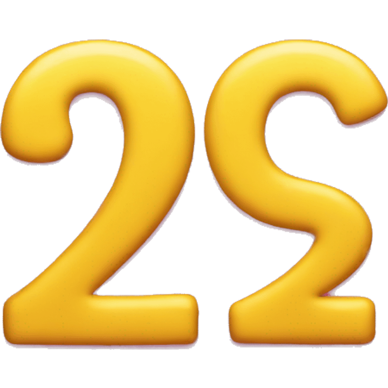 Pink Arabic number 22 with yellow background emoji