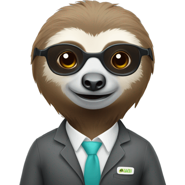 cute sloth call center agent, head only emoji