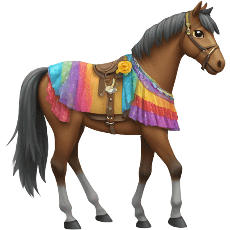 horse wearing a skirt emoji