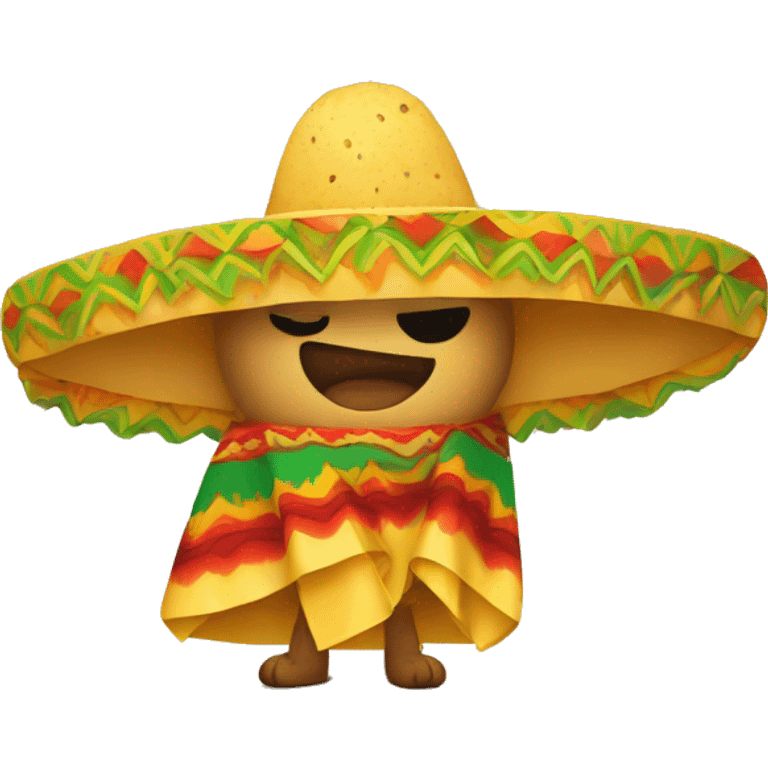 Taco wearing a Mexican poncho emoji