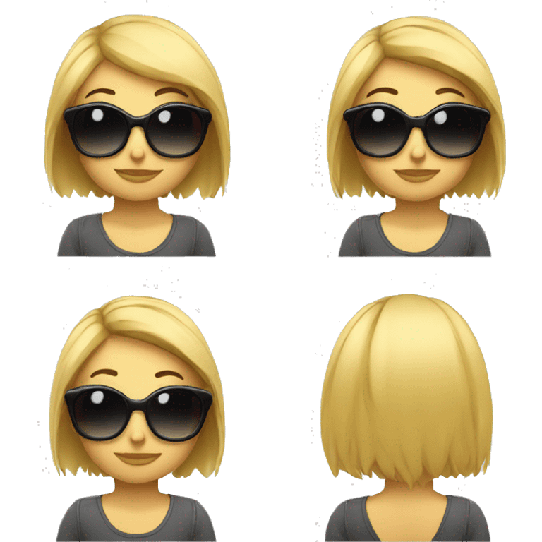 Chica rubia de pelo largo con gafas emoji