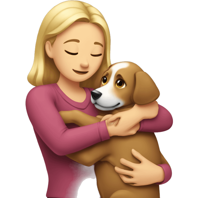 Dog hugging women  emoji