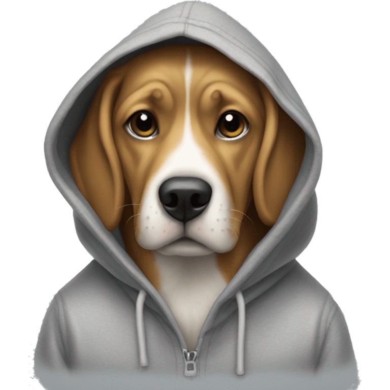 Dog wearing a hoodie  emoji