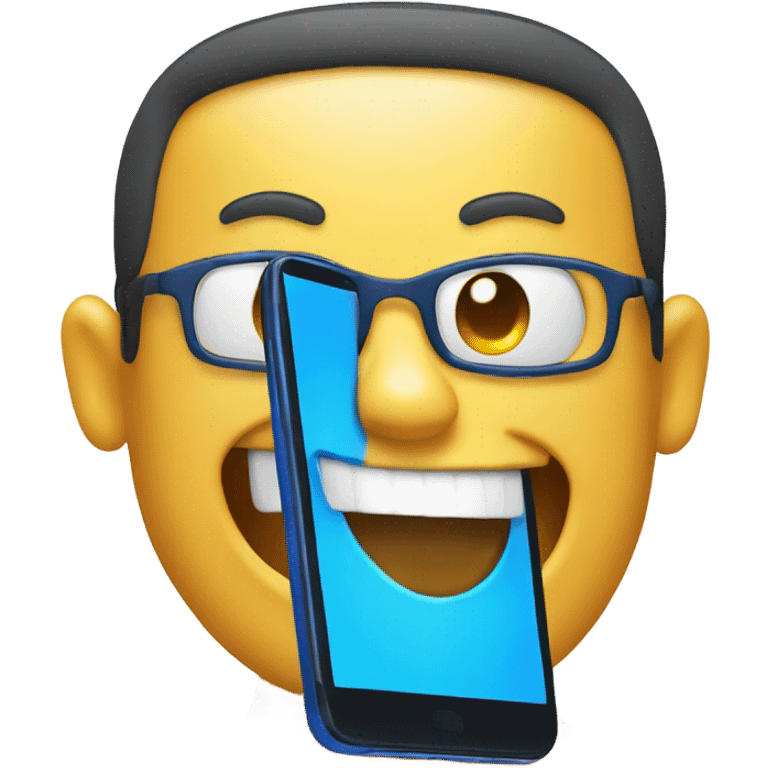 BLUE smartphone laughing emoji