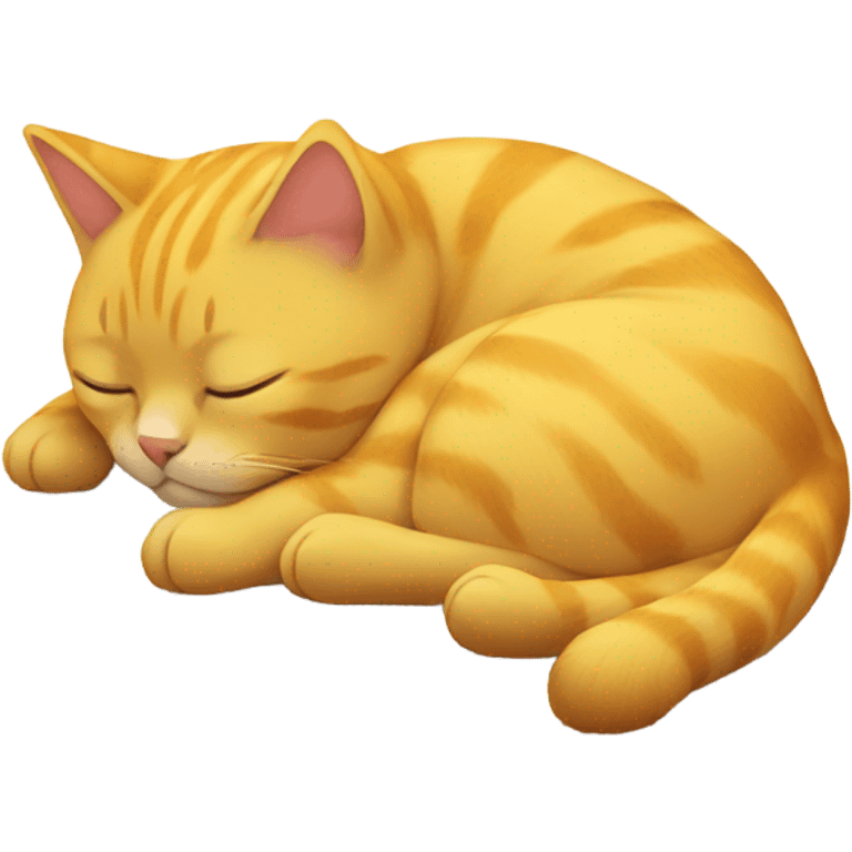 Yellow cat sleeping on The floor emoji