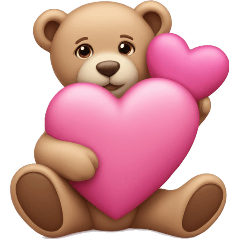 Pink heart with teddy bear emoji