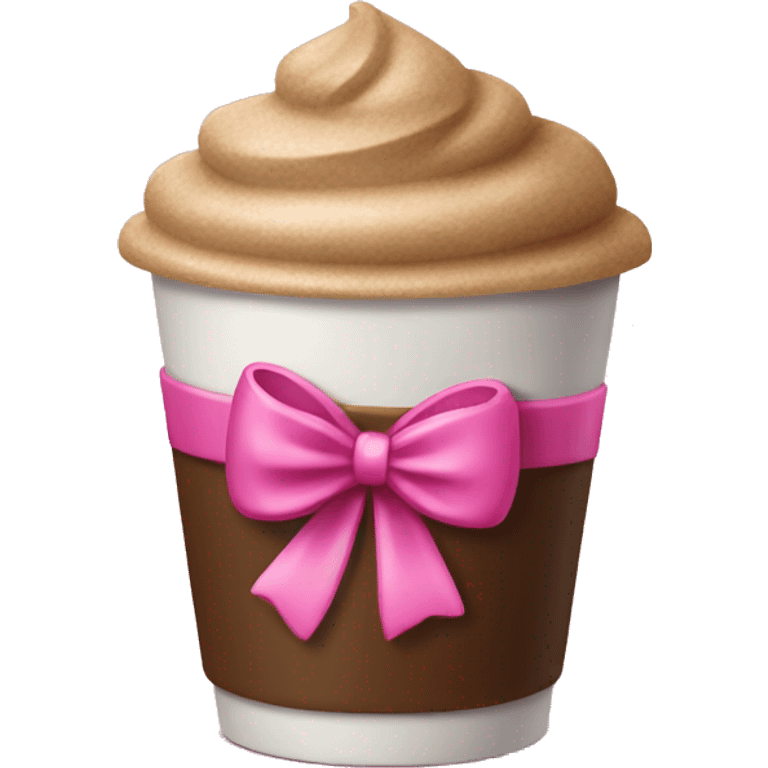 Coffee with a pink bow emoji