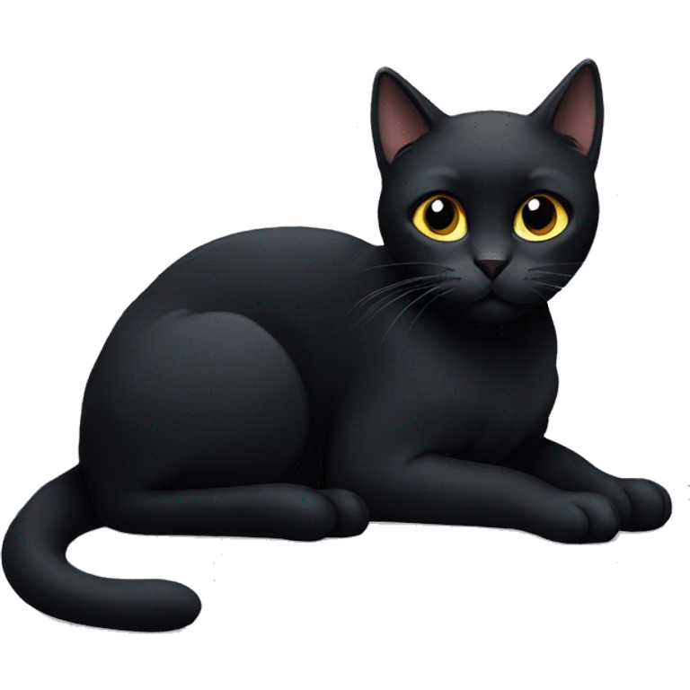 black cat sitting emoji