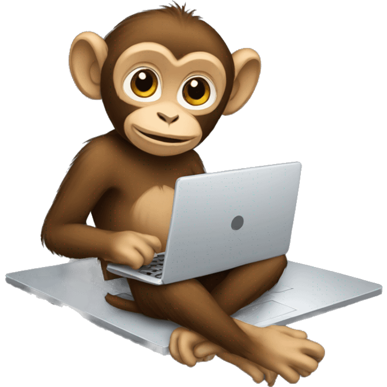 a capuchin monkey working on a laptop emoji