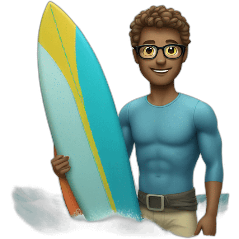 Nerd surfer emoji