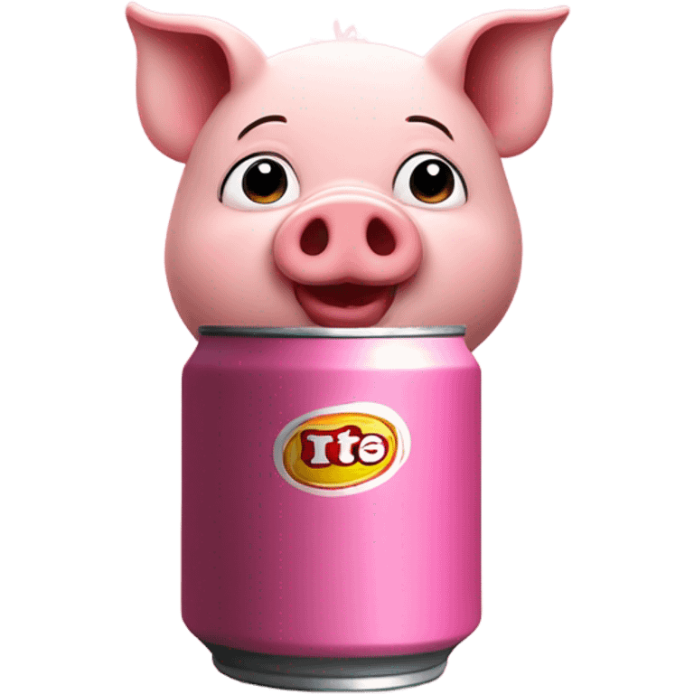 A pig drinking cola emoji