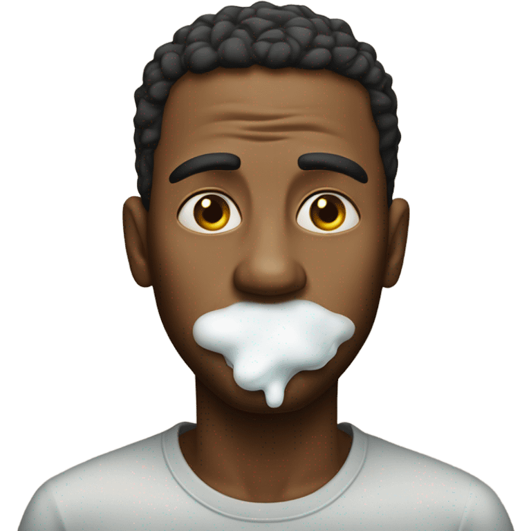 Man eating sugar with sugar stains at the bottom of his nostrils  emoji