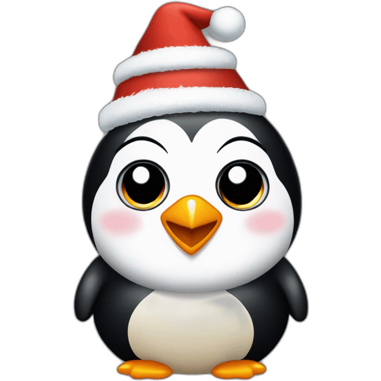 Pinguin mit einem Weihnachtsmarkt hut emoji