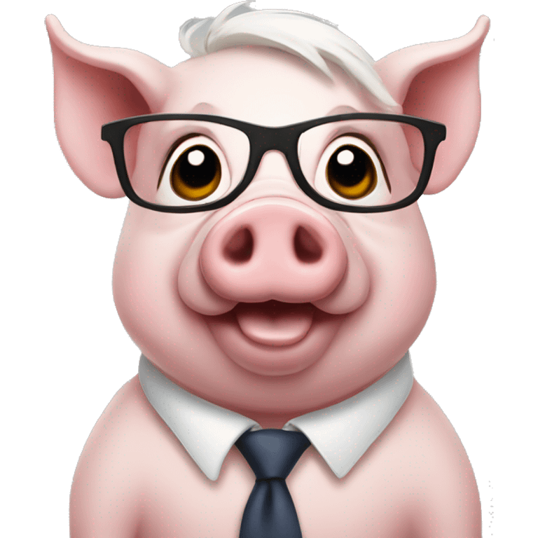 Pig with glasses emoji