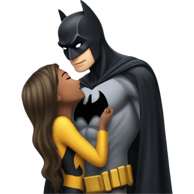 Batman kissing a reda hair girl  emoji