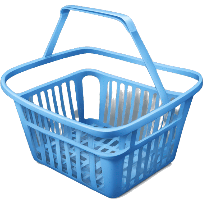 empty blue shopping basket with a gray handle emoji