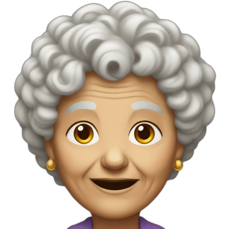 very old woman with curly hair emoji