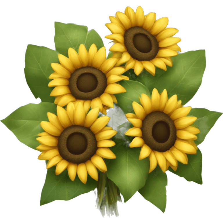 Bouquet of sunflowers with eucalyptus  emoji