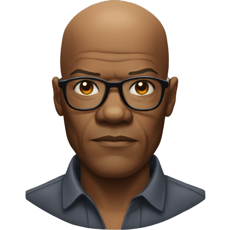 bald samuel l jackson serious wearing shirt emoji