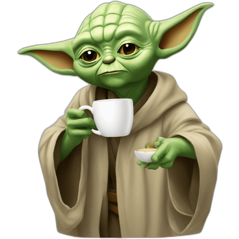 Master yoda drinkinh morning coffee emoji