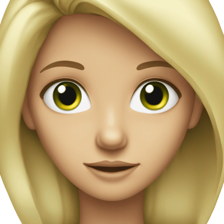 Blonde girl with green eyes emoji