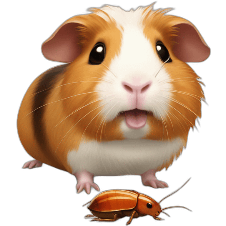 Guinea pig with friend Cockroach emoji