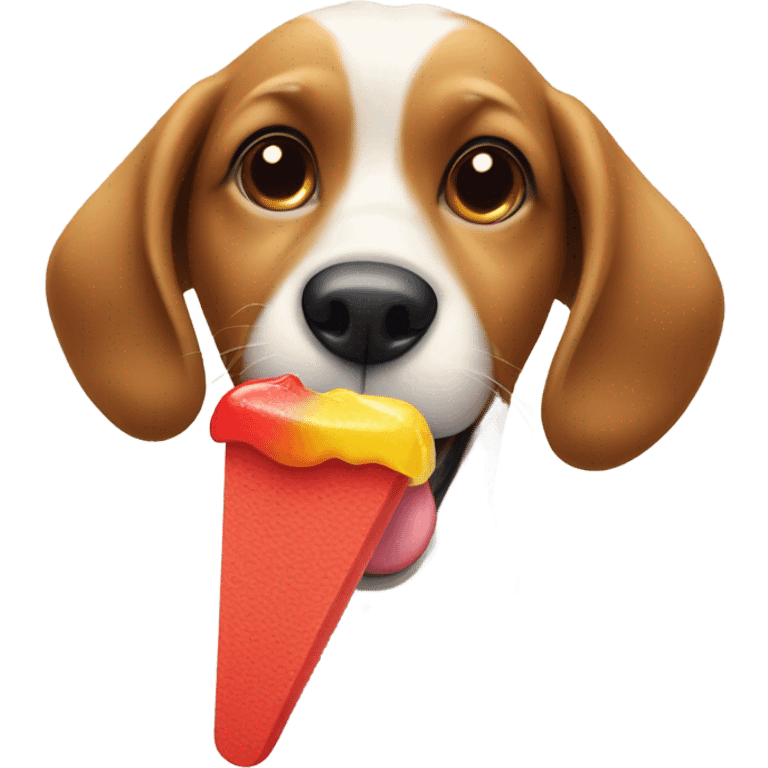 dog eating popsicle emoji