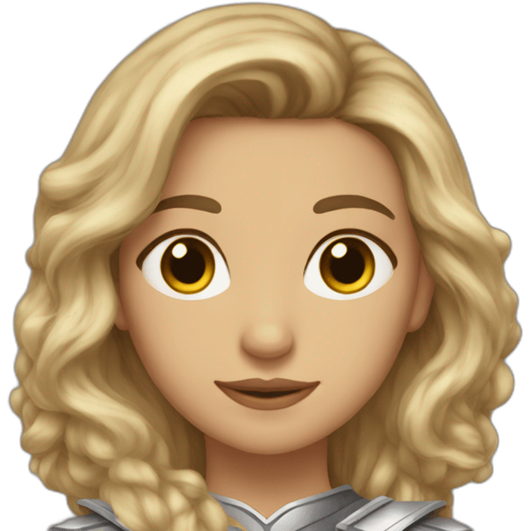 bird knight long brown hair golden eyes tan skin woman emoji