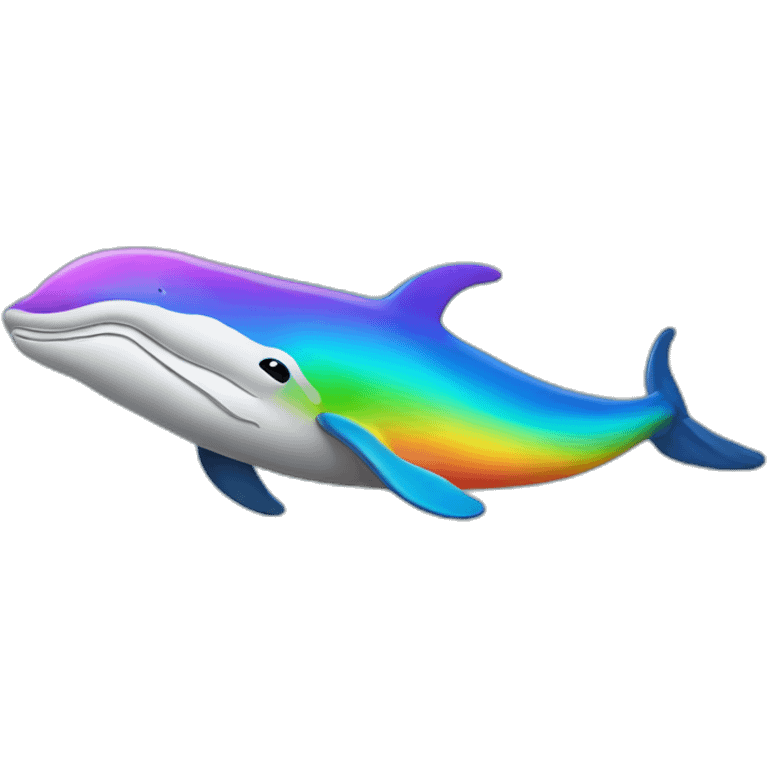 Rainbow color humpback whale emoji