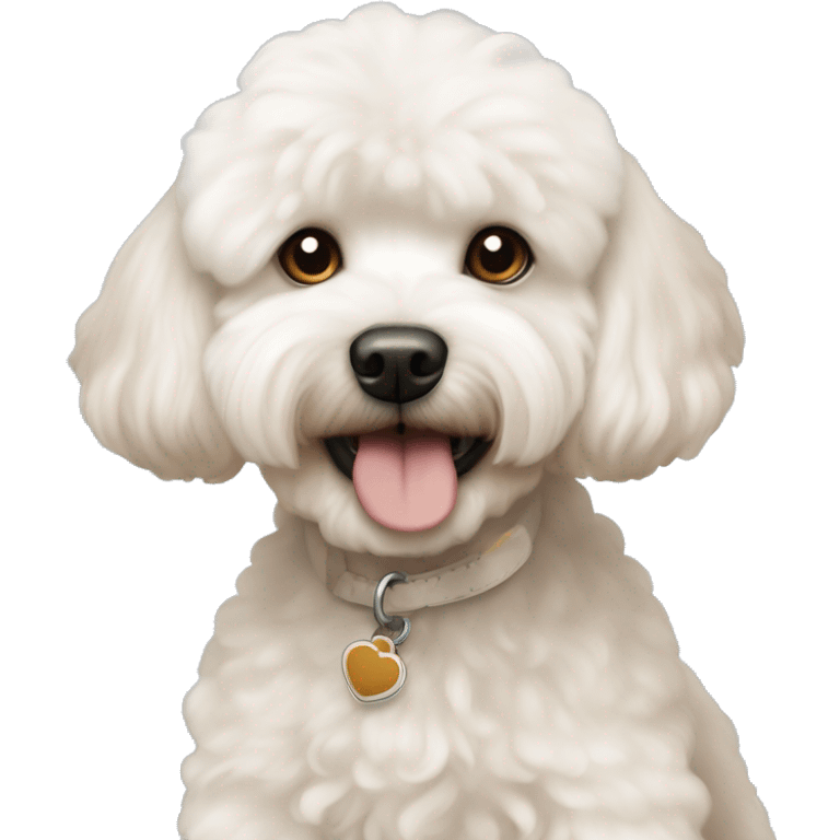 Apricot cockapoo and white bichon frise emoji