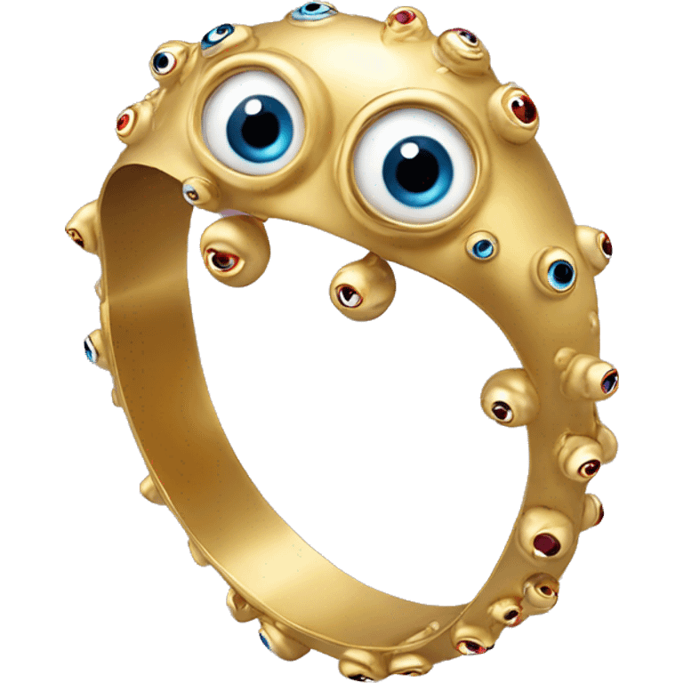 very thin gold bangle ring studded with eyeballs emoji