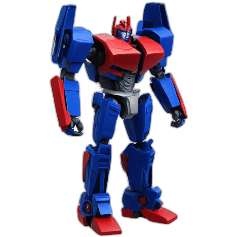 Transformer red blue power stand up left leg front right leg back emoji