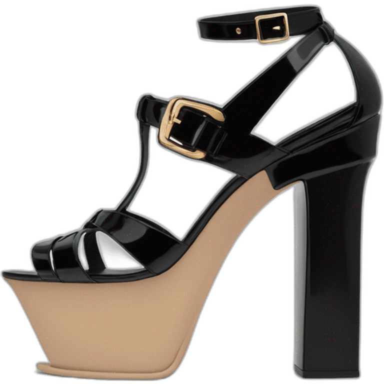 ysl sandal tribute black patent emoji