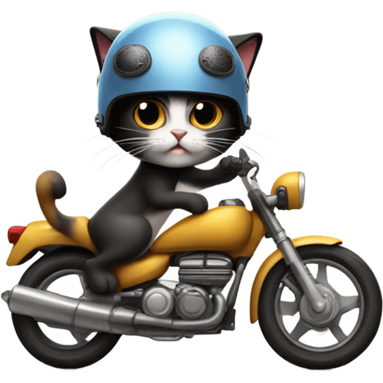 Cat riding a motorcycle  emoji