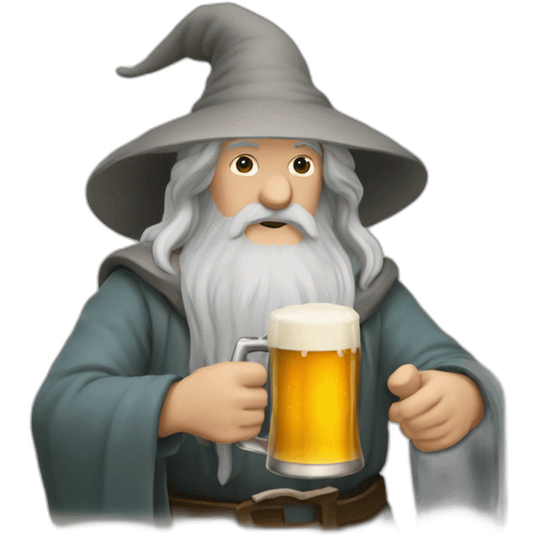 Gandalf drinking beer emoji