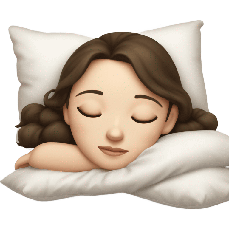 sleeping beauty brunette white girl with a silk pillow emoji