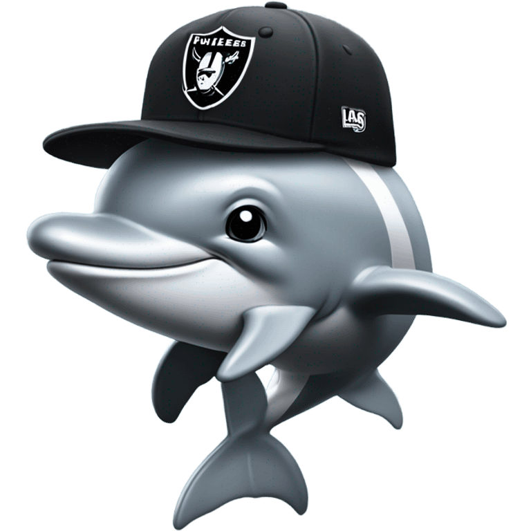 Dolphin with Las Vegas Raiders cap  emoji