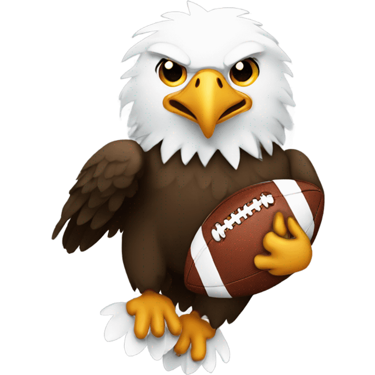 Eagle flying with a football emoji