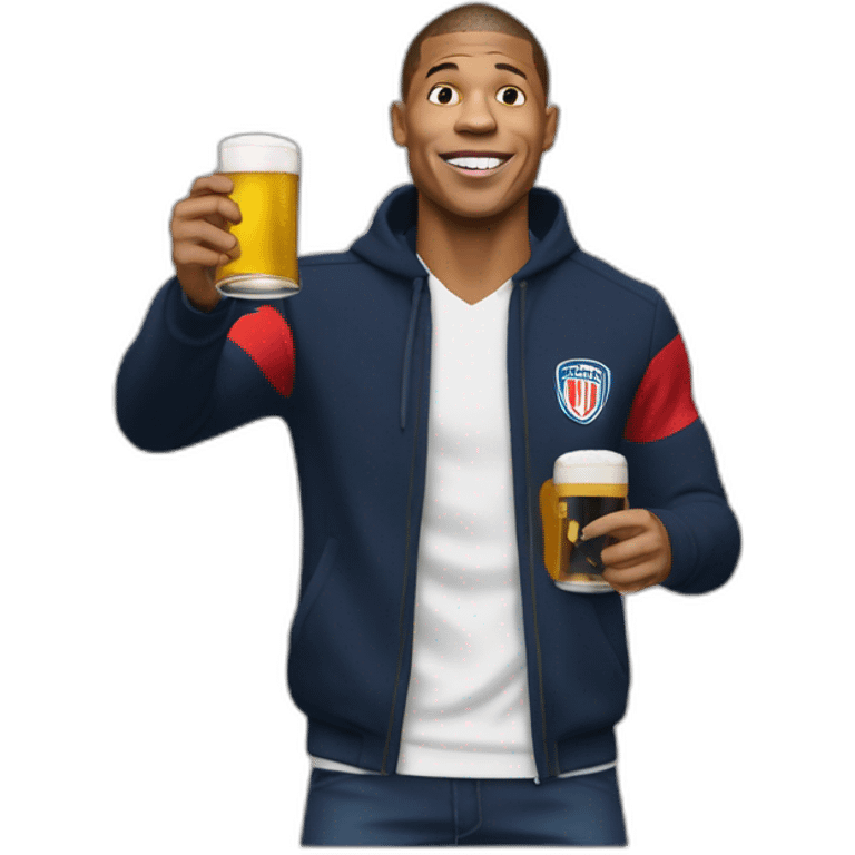 mbappe qui boit une biere emoji