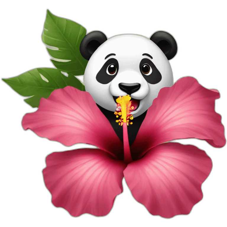 Hibiscus avec un panda emoji