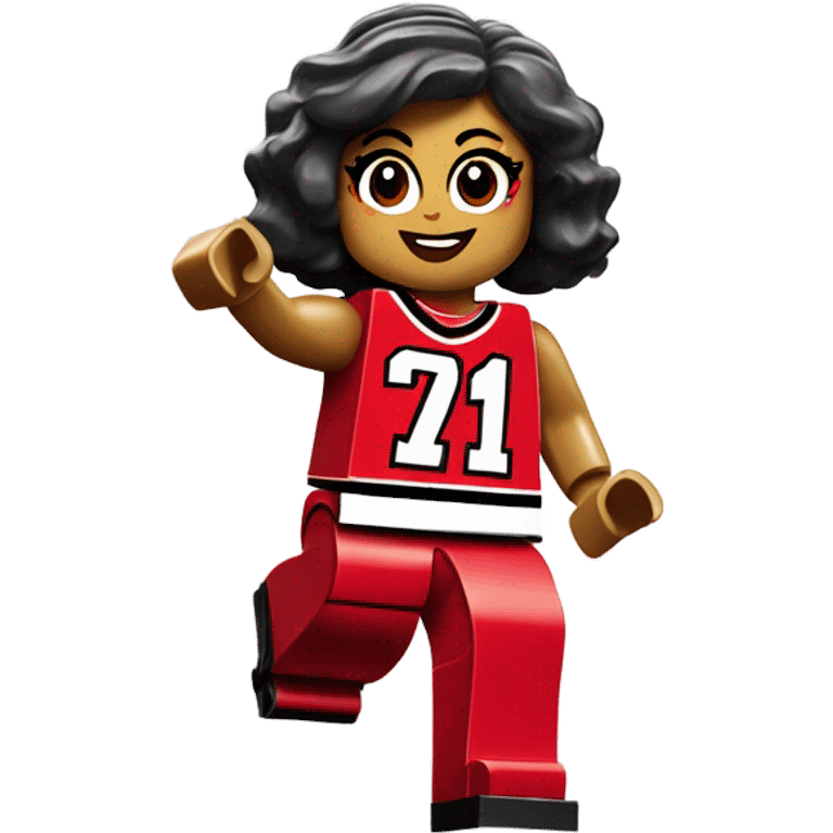 Lego Girl in Ohio state jersey dancing  emoji