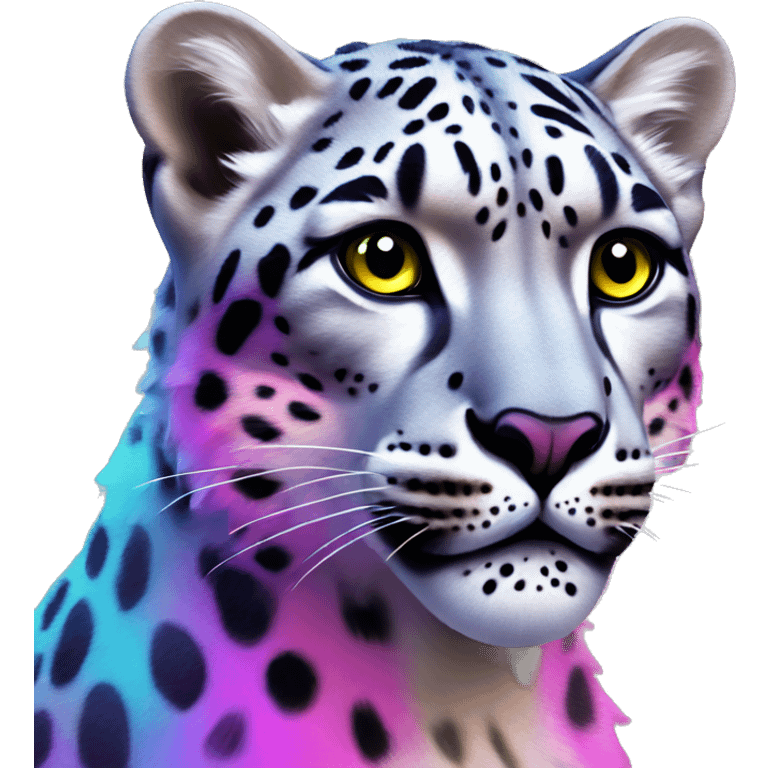 neon rainbow snow leopard emoji